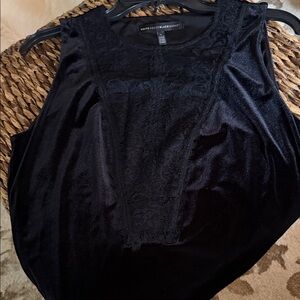 White House Black Market Black Velvet Lace Tank Top
